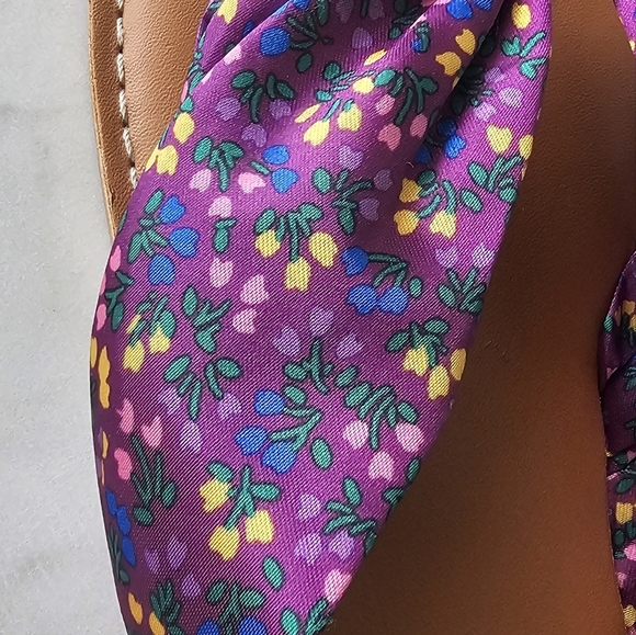 Matilda Jane Toes In The Sand Purple Floral Flip Flop Sandals Size 10 - Picture 3 of 12